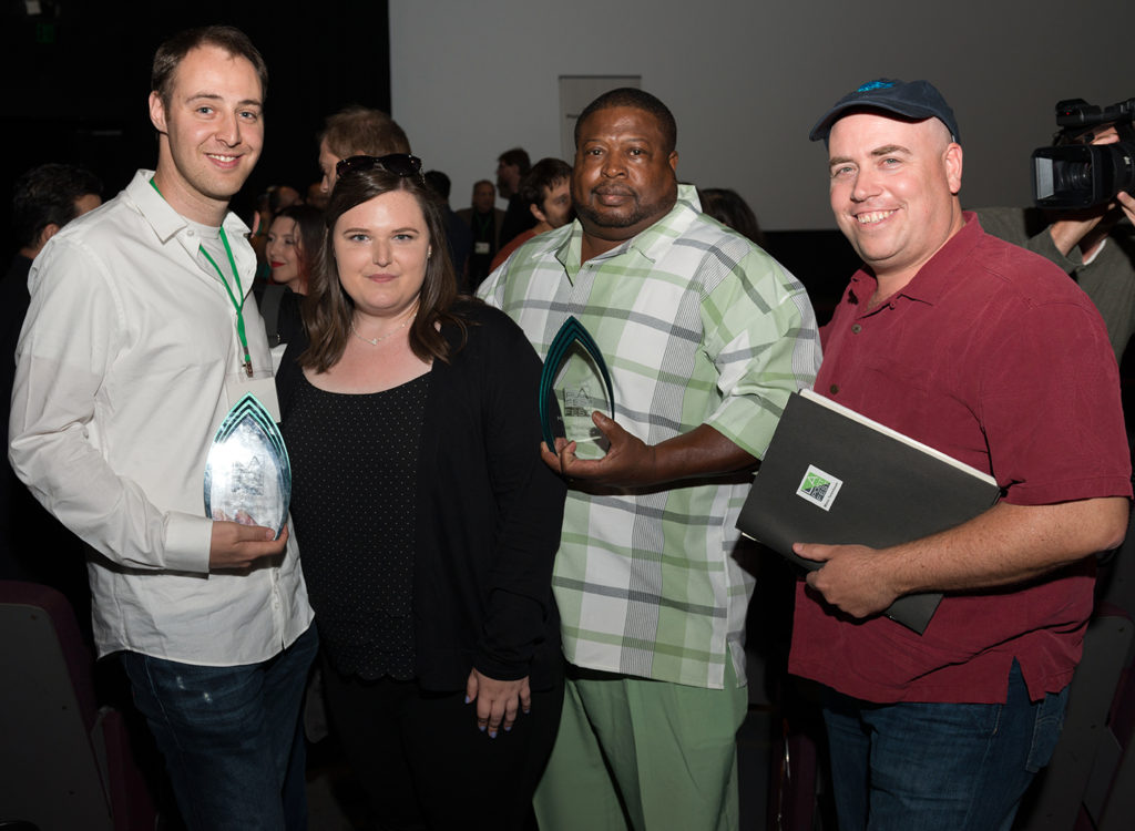 The EditStock team garnered Best Film and Best Editing. Pictured here: Misha Tenenbaum, Director, with Mary Ross, Gary Daniels and James Lamont. 